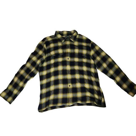 Dockers Men's Size XL Blue Yellow Plaid Flannel Button Down Shirt - Picture 1 of 5